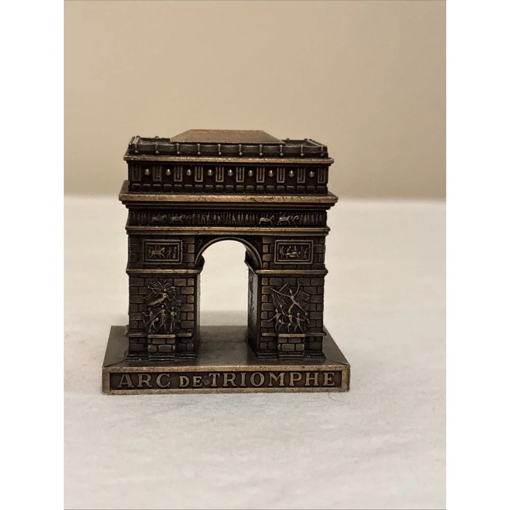Arc De Triomphe Paris Souvenir Metal Figurine Paperweight Made In France